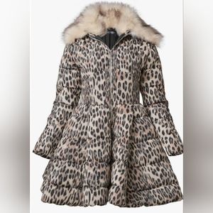 Venus| Leopard Peplum Puffer Coat